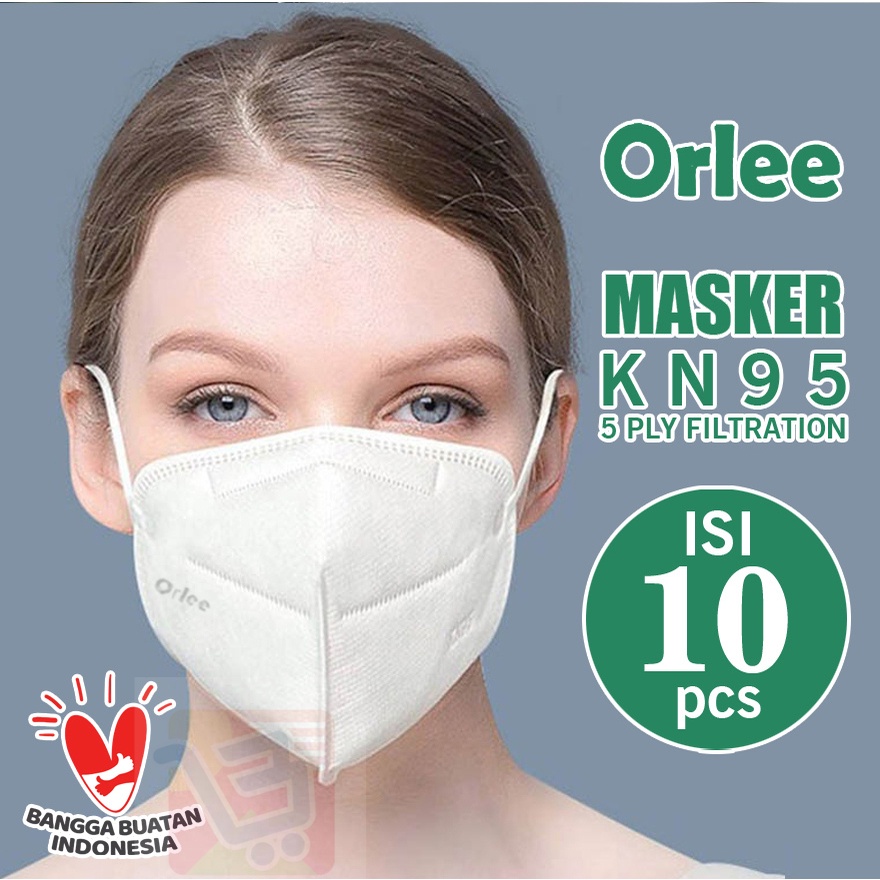 Masker KN95 Kn 95 Orlee Earloop Cantol Kuping 5 Lapis Embos isi 10 Pcs