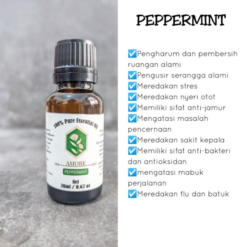 ESSENTIAL OIL PURE 100% UKURAN 20ML 30ML EUCALYPTUS LAVENDER PEPPERMINT LEMONGRASS AROMATERAPI AMORE