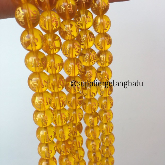 tibetian 14mm charm bracelet kuning yellow tibet bahan bongkah emas aksesoris gelang kalung unisex