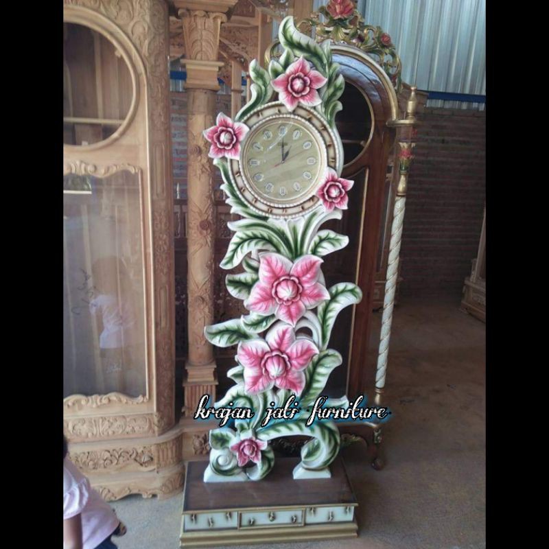 jam hias ukiran jati