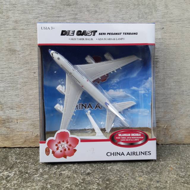 Diecast Pesawat China Airlines Alloy - Mainan Miniatur Plane Airbus