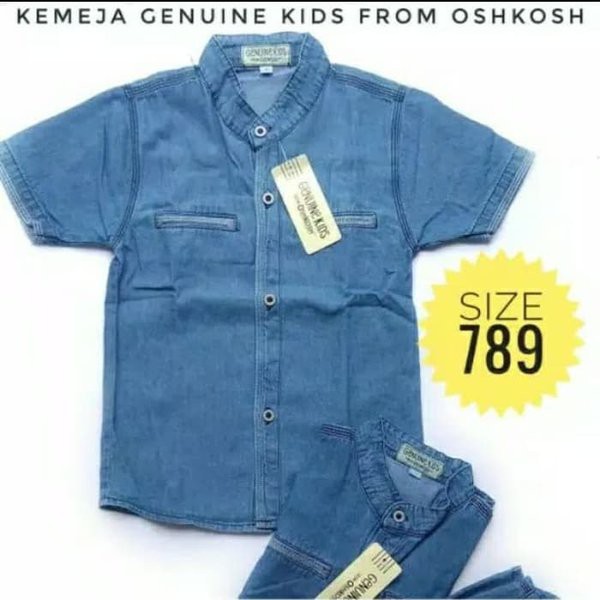COD FREE ONGKIR KEMEJA JEANS ANAK BENDERA 1-7 TAHUN-5