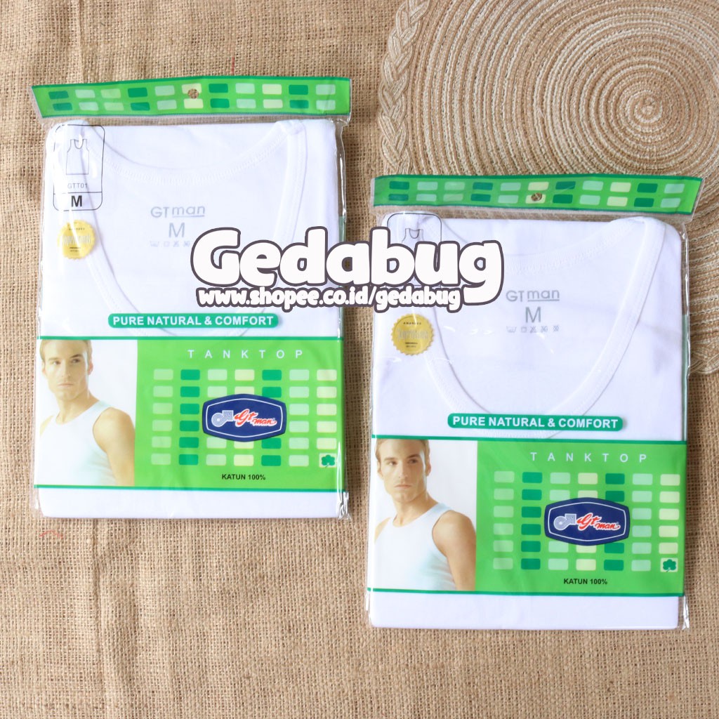 Kaos dalam Singlet Tengtop Pria Putih Polos - Tangtop Kaos dalam pria Tank top Gt man / GTMAN GTT 01