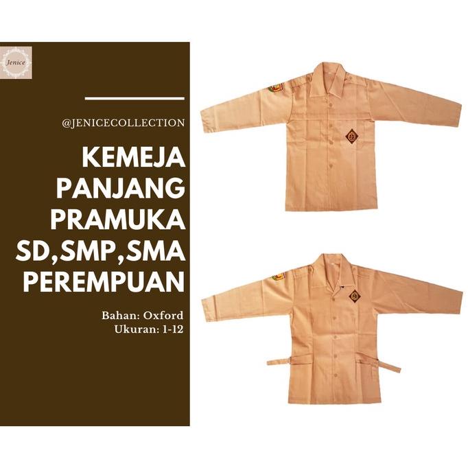 SERAGAM SEKOLAH KEMEJA PANJANG PRAMUKA PEREMPUAN SD SMP SMA