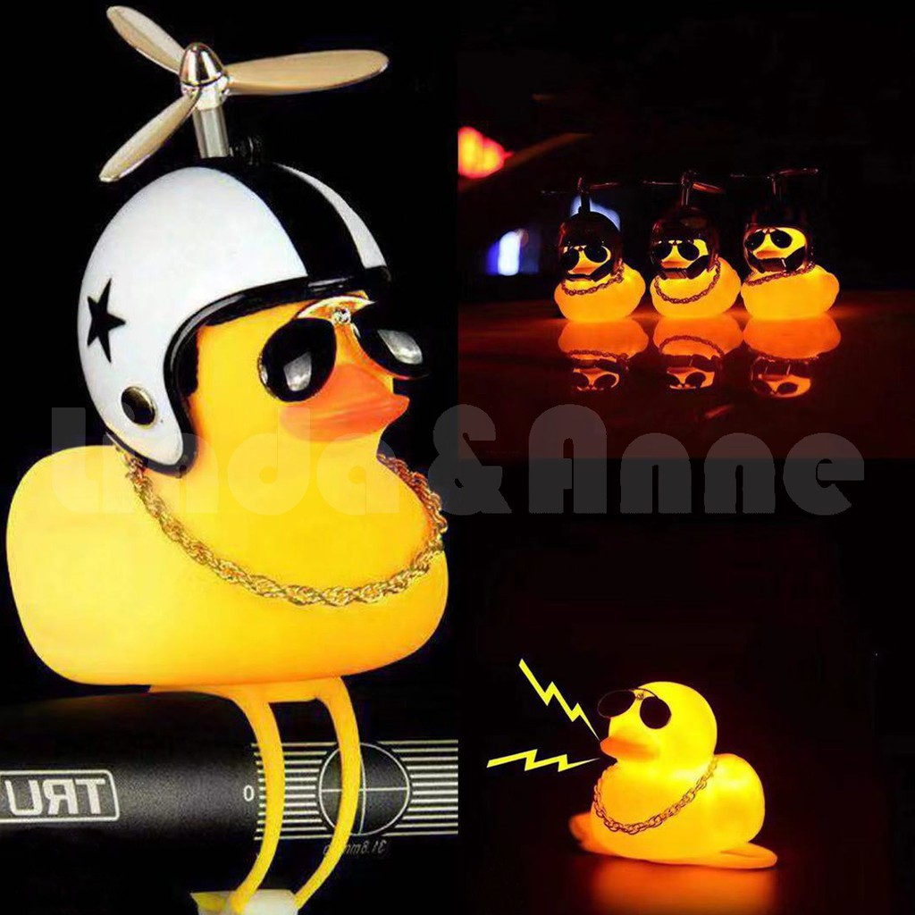 【COD READY】Lueaspy Bebek Kuning Dengan Blading Untuk Sepeda Dan Sepeda Motor Dengan Lampu Dan Bel