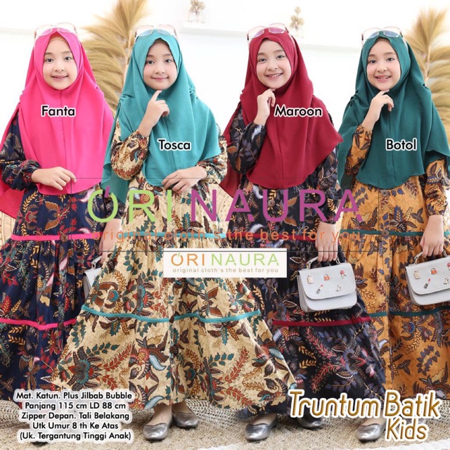 Gamis Anak ORINAURA Truntum Batik Kids 1000000% ORINAURA BERLABEL