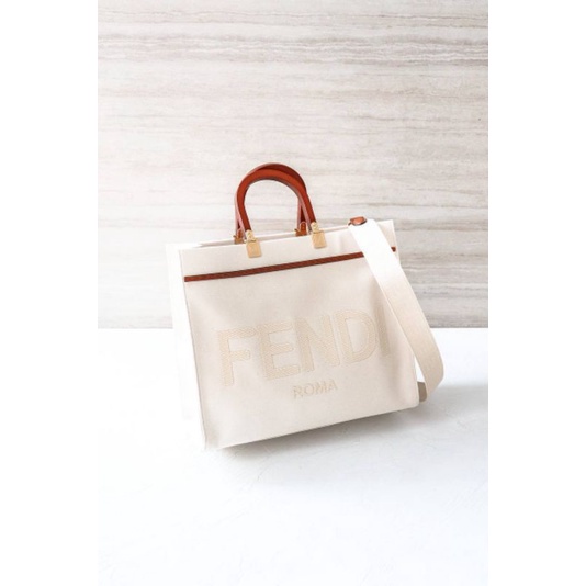 Fendi Sunshine Shooper Medium Tote Canvas Bag