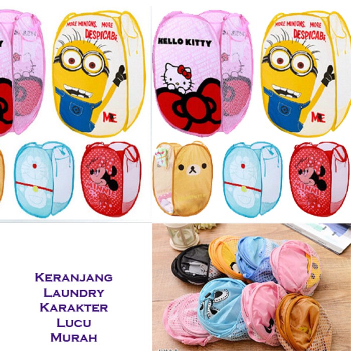 Keranjang Baju Lipat Karakter Tempat Baju Kotor