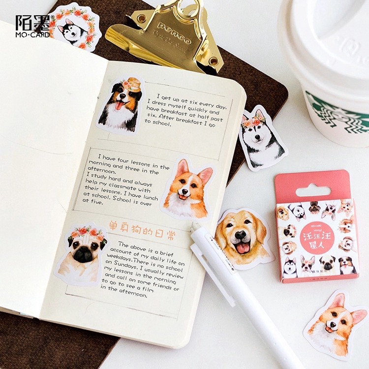 45 pcs Stickers DOGS Deco Diary DIY Planner Bujo  Journal-stiker lucu murah aesthetic