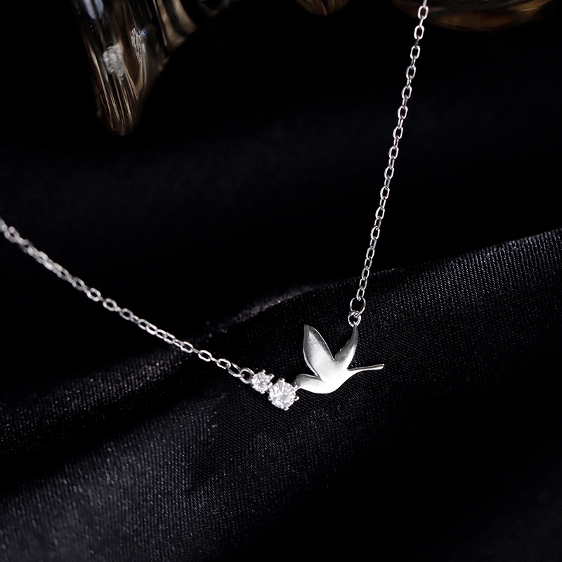 Fashion Peace Dove Pendant Necklace Kalung Korea Bird Silver Chain Necklaces for Women Jewelry Gift