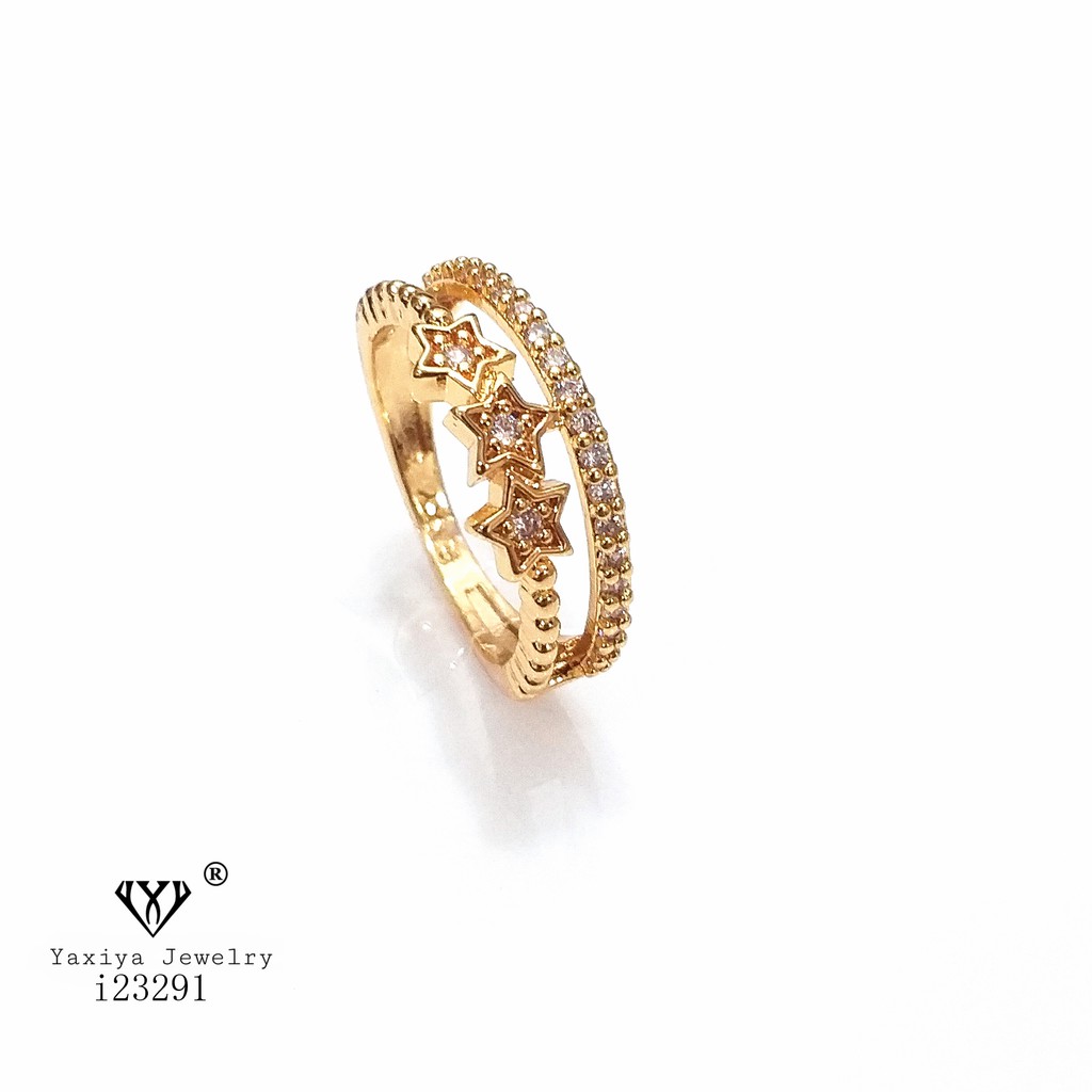 

Cincin Wanita Permata Perhiasan Lapis Emas 18K Yaxiya Jewelry 454