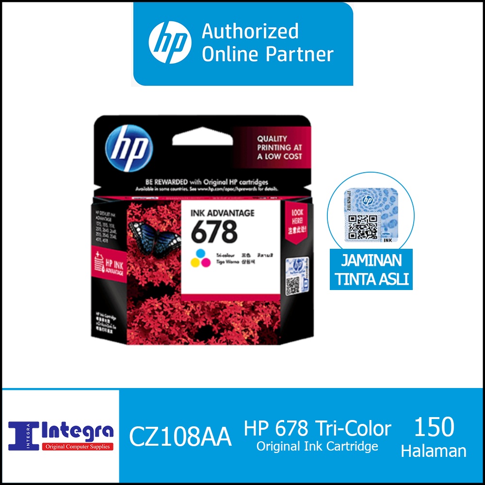 Tinta HP 678 Colour / Warna Original Cartridge - CZ108AA DeskJet 1515 2515 2545 2645