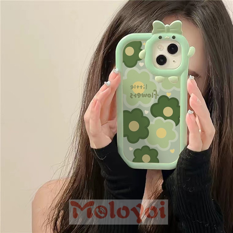 Soft Case TPU Motif Kartun Bunga 3D Untuk iPhone 7plus XR 11 12 13 14 Pro MAX 7 8 6 6S 14 Plus 8plus X XS MAX SE