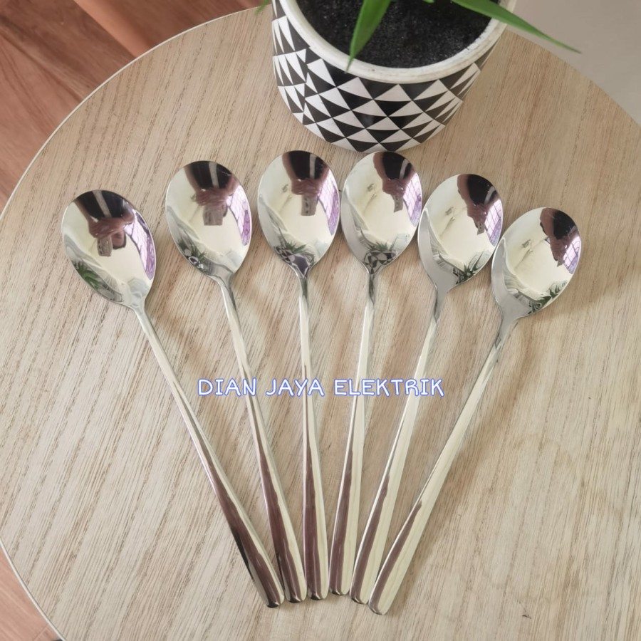 Sendok Garpu makan stainless tebal model Korea isi 6 pcs