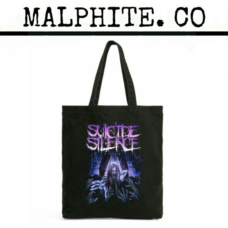 Totebag Suicide Silence Tote Bag Motif Logo Band Metal Merch Tas Jinjing Selempang Shoulder Hand Pri