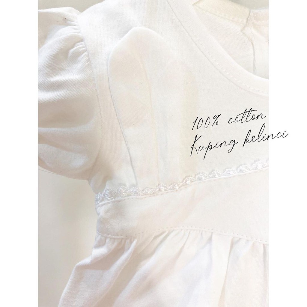 PURE WHITE Baju Dress Rok Topi Sepatu Pergi Lucu Fashion Anak Bayi Perempuan Cewek Terlaris Murah-3