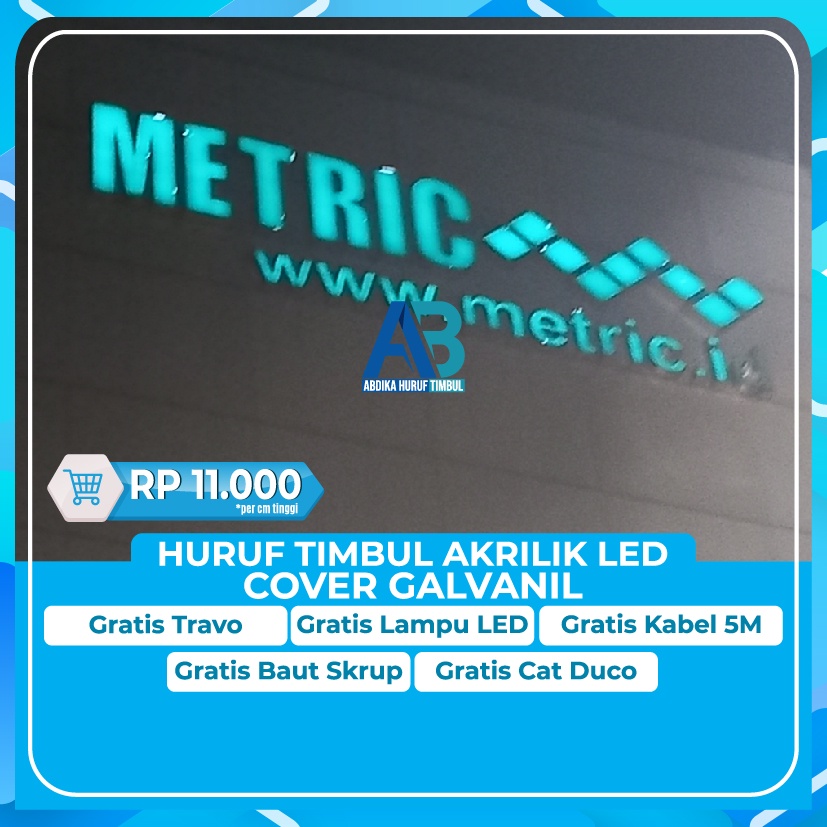 Jual HURUF TIMBUL AKRILIK LED COVER PLAT GALVANIL ACRYLIC NYALA ...