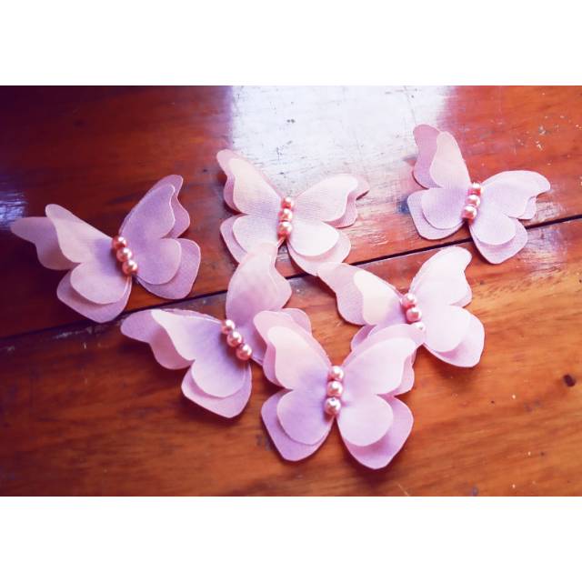 Aplikasi kupu organza mix