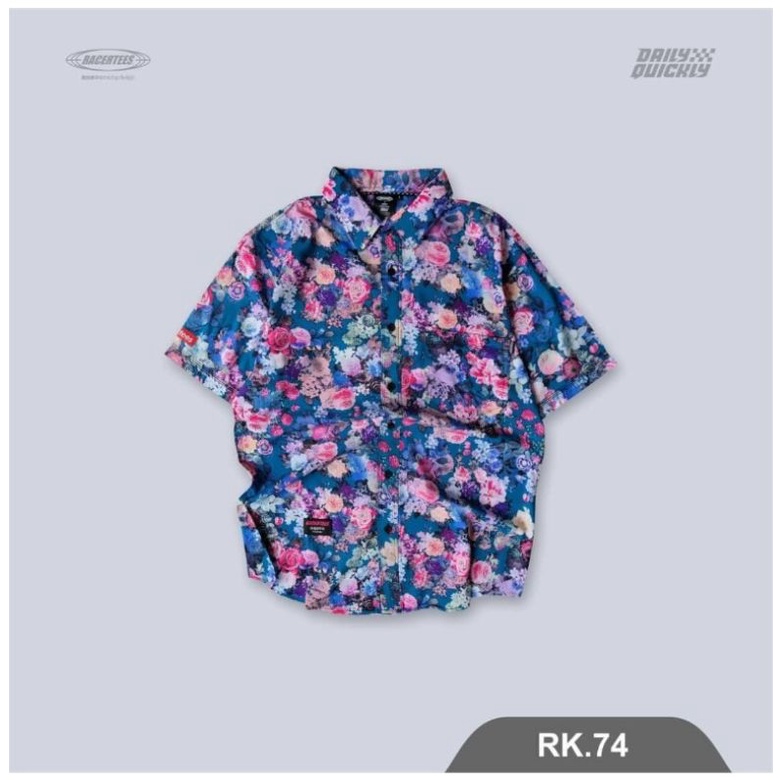 KEMEJA FLORAL HEM PANTAI HEM TROPICAL HEM RACERTEES 100% ORIGINAL