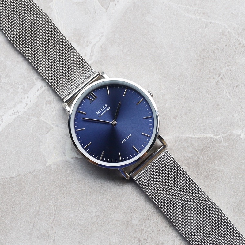 Jam Tangan Pria / Dayton Watch (Silver & Blue)