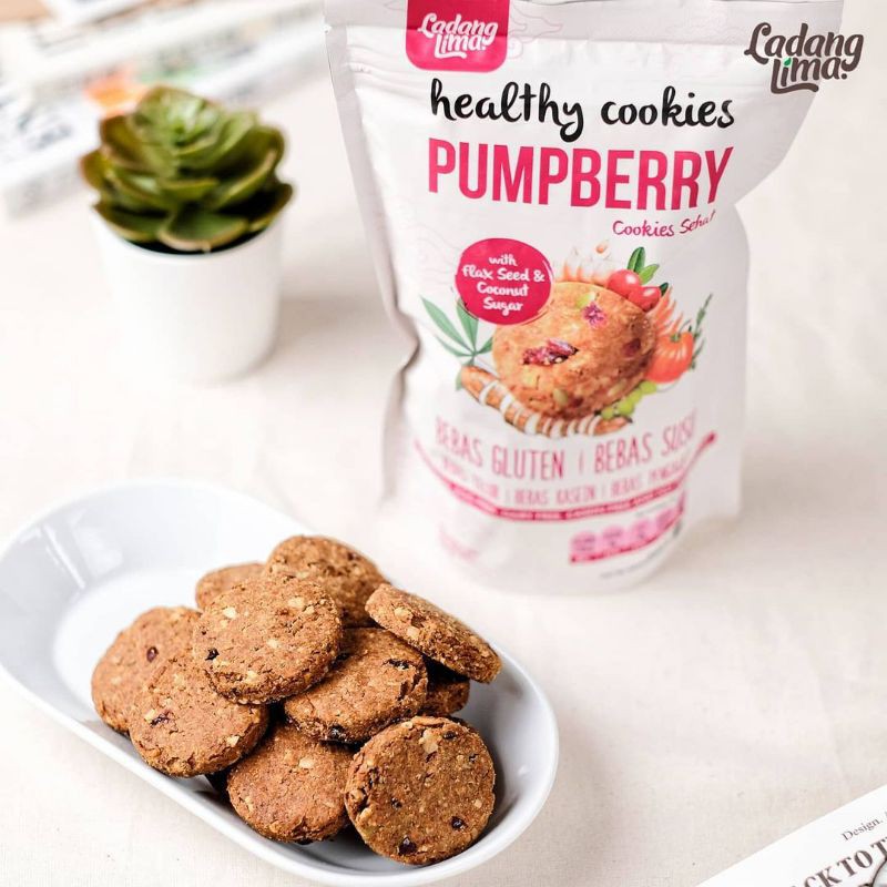 

[180gr] Ladang Lima Pumpberry - Gluten Free Cookies Sehat Cemilan Sehat Asi Boooster | Her Basil