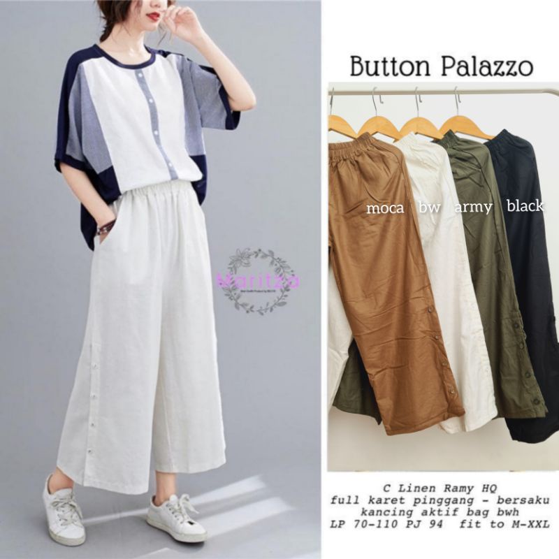 Button palazzo pants