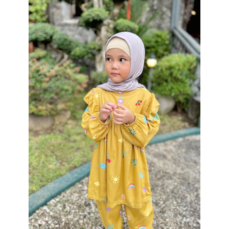 Setelan Rayon Anak Eliza Original Lucuna Baju Anak Perempuan Lengan Panjang Super Premuim Best Seller Terlaris Termurah