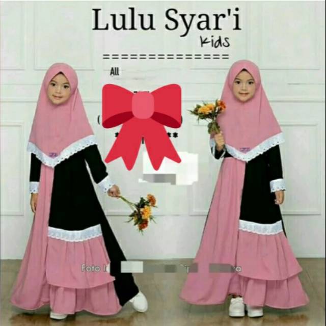 Gamis anak lulu &amp; jilbab