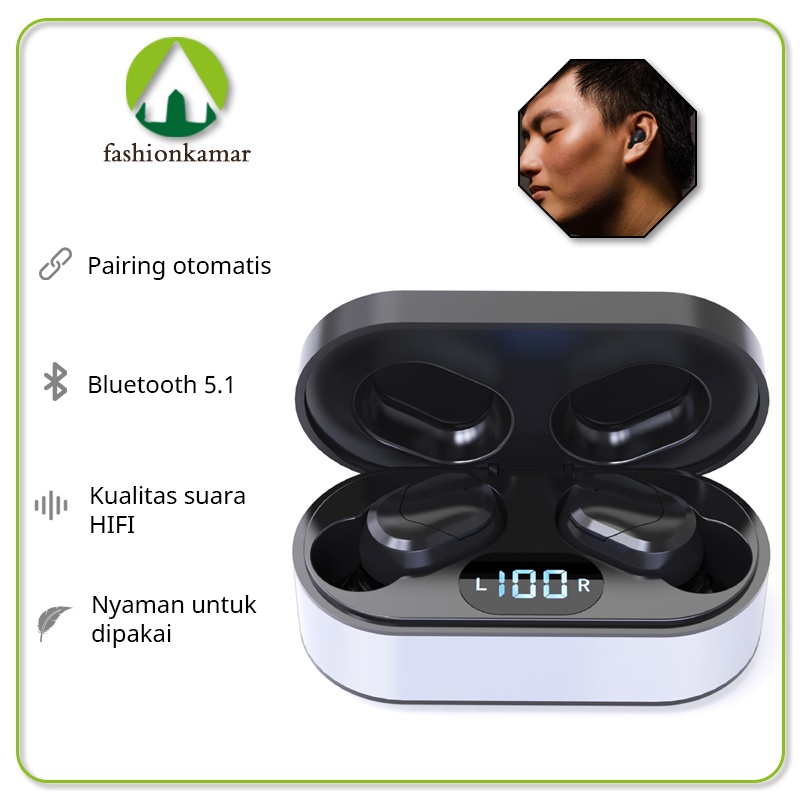 Earphone Wireless Bluetooth untuk Android &amp; iPhone Versi Bluetooth 5.0 Model JS1