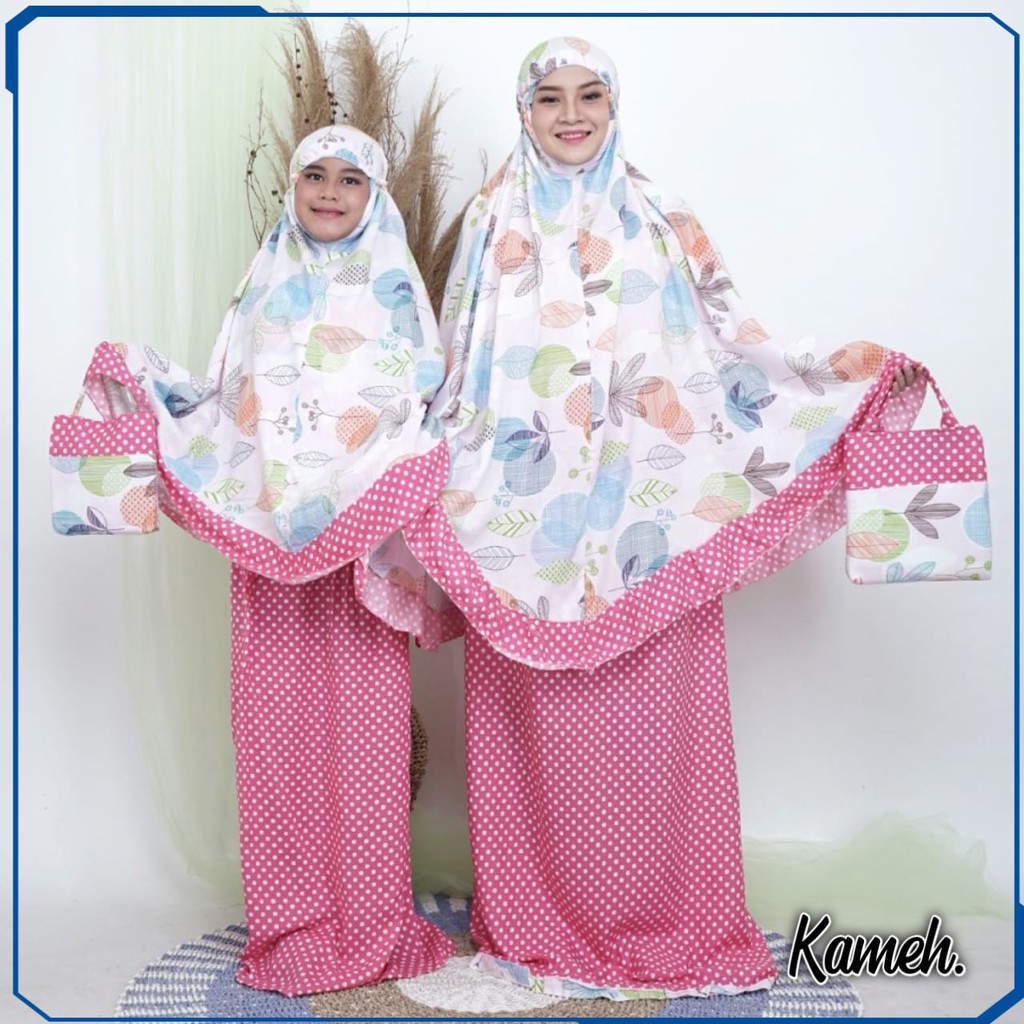 Mukena Ibu Dan Anak Couple Bahan Katun Jepang Premium/Harga Grosir/Bisa COD