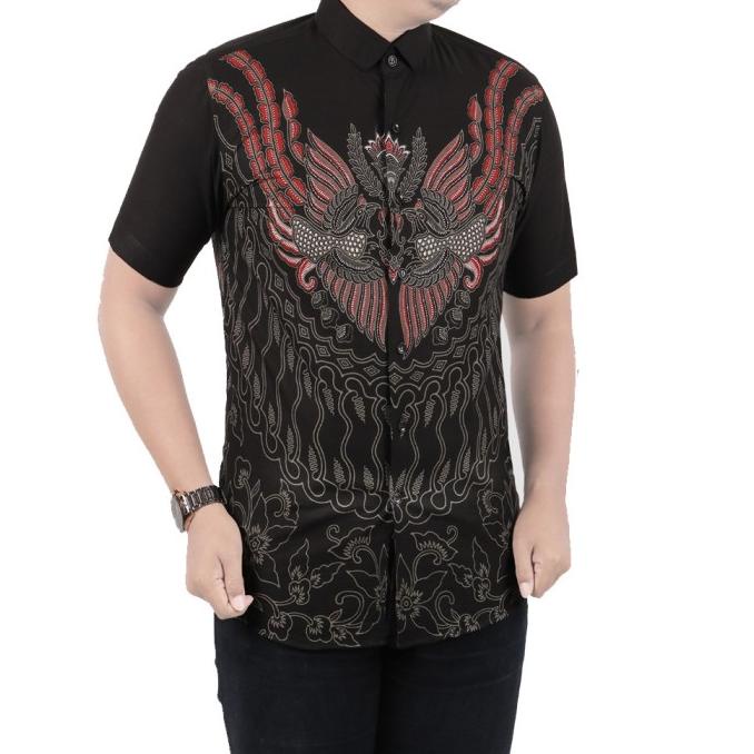 VM Kemeja Batik Pendek Slimfit - Batik Pria Modern Slimfit B565 Star Seller