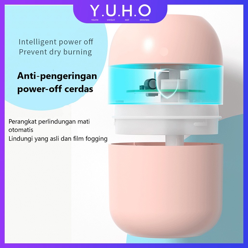 YUHO Diffuser humidifier mobil portable essential oil reed hampers safe care aromatheraphy pembersih udara Pelembab minyak esensial aromaterapi parfum pengharum uap ruangan air purifier penyejuk infuser minimisk-3
