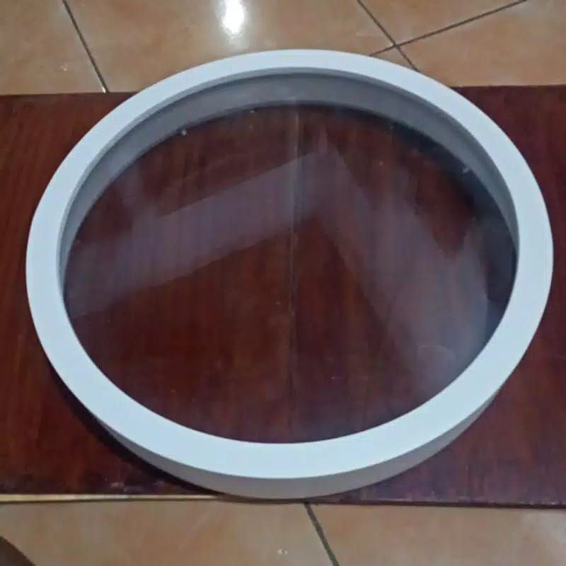 Pigura bulat putih uk 30cm akrilik pigora mahar frame bulat mahar rustic