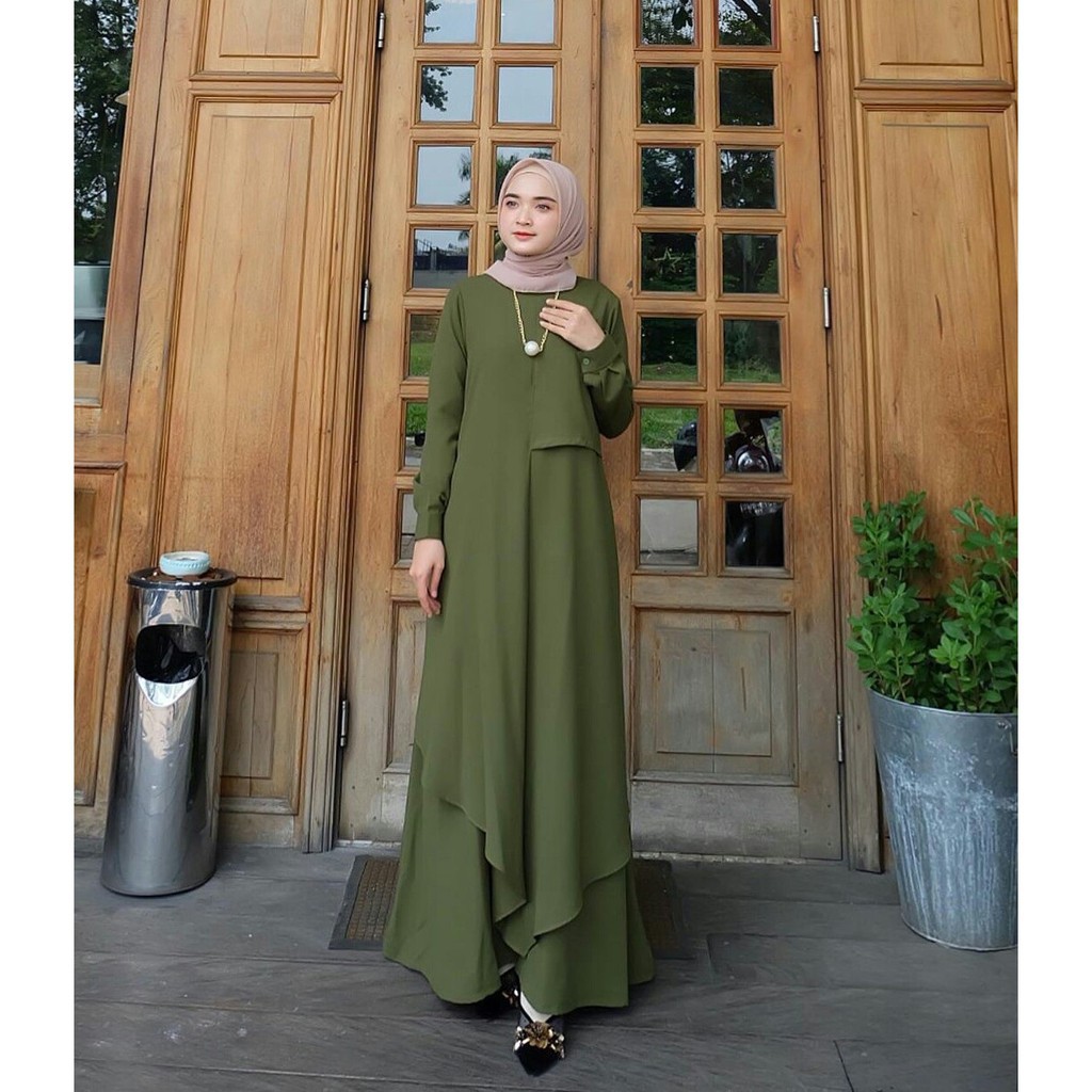 GF02 ~ MIZA DRESS matt SHAKILA HQ size S M L XL fashion muslim casual maxi ellegant