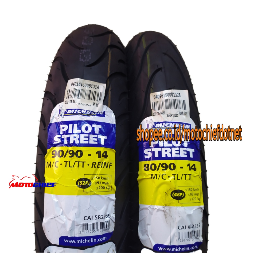 BAN MICHELIN 80/90 14 & 90/90 14 PILOT STREET TUBLES