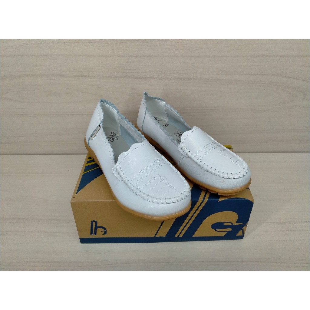 HOMYPED LADIES/LNT1902-PUTIH/SEPATU WANITA/SEPATU FLAT/SEPATU KULIT