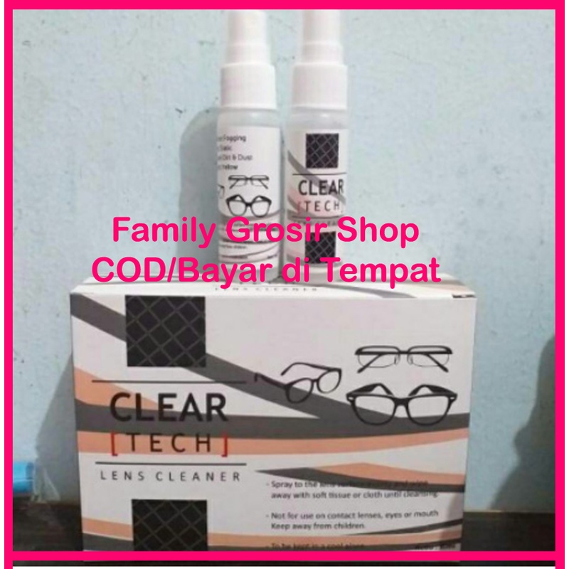 Cairan Pembersih Lensa CLEARTECH, NEWGLOW, Lap kacamata bahan halus lembut