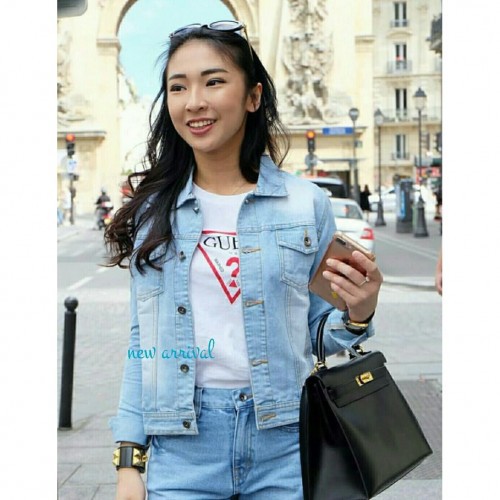 Jaket Jeans Washed Kasual Wanita Jaket Denim Cewek Kasual Wanita Jeans Washed Jacket Denim Cewek
