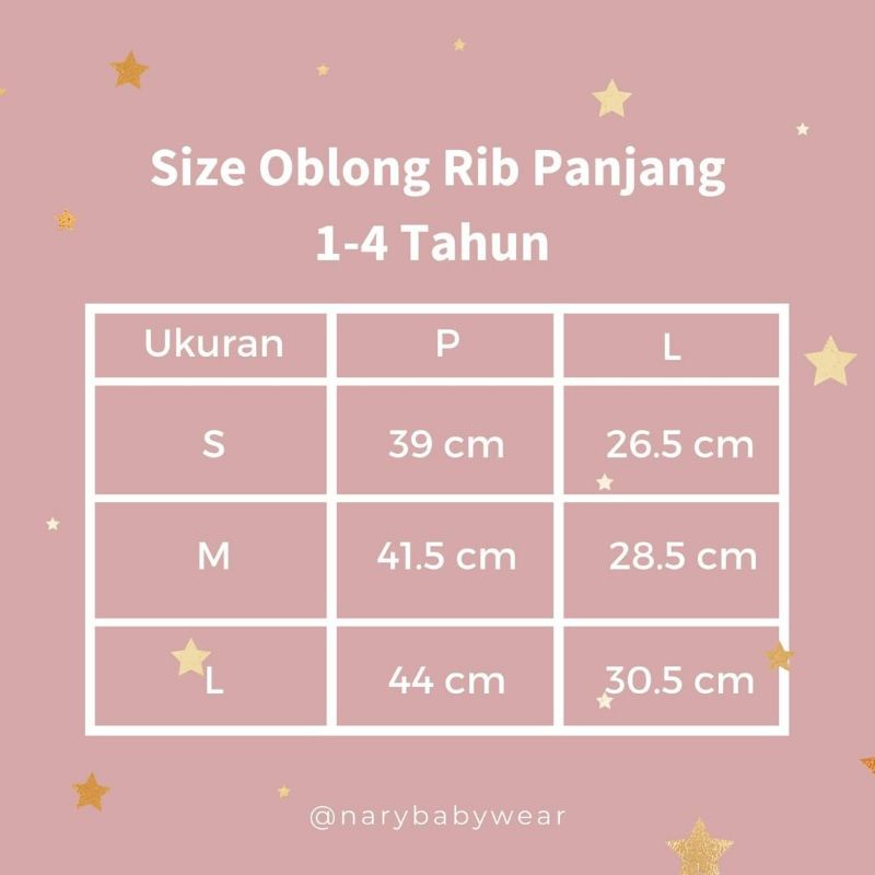 NARY Atasana Oblong Tipis Panjang- Atasan Tipis Bayi Star Series