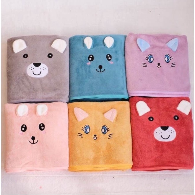 [H-01] Handuk Bayi Lembut Microfiber / Handuk Anak Premium Berkarakter 50x100cm