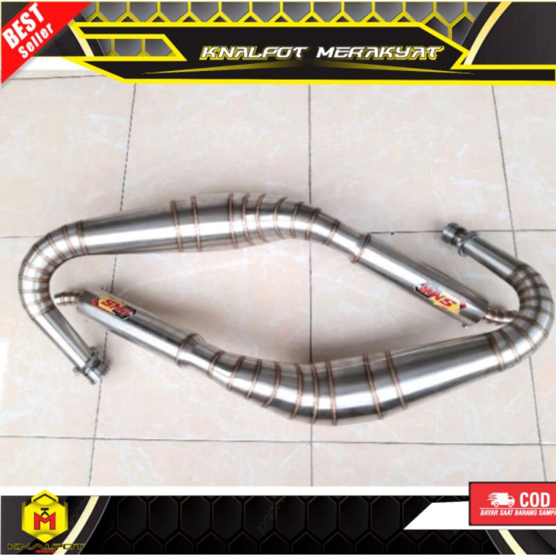 Knalpot SMR kolong kobra super pro rx king full stenlis suara garing gas poll