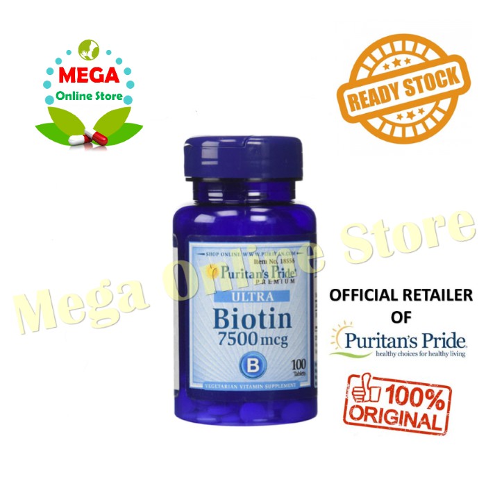 PURITAN'S PRIDE BIOTIN 7500 MCG - 100 VEGETARIAN TABLET