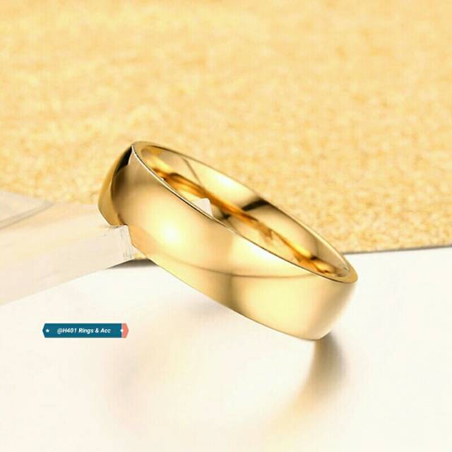 Cincin Titanium Emas - Cincin Couple - Cincin Pria - Cincin Wanita - Cincin Tunangan - Cincin Kawin