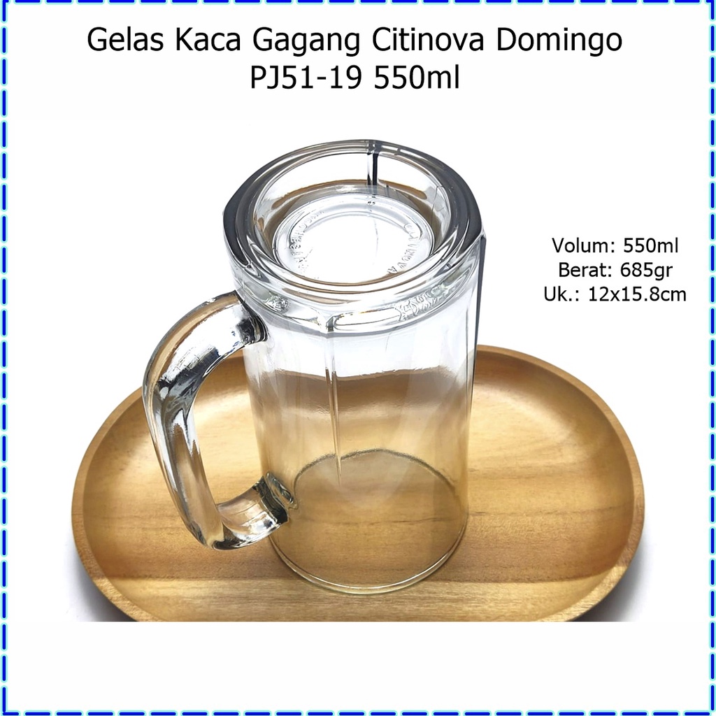 [1pcs] Gelas Kaca Gagang/Gelas Jus Citinova Domingo PJ51-19 550ml