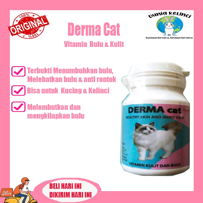 VITAMIN BULU DAN KULIT KUCING DERMA CAT BULU ANTI RONTOK