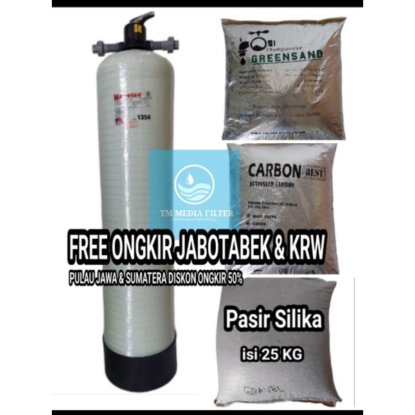 PAKET FILTER AIR FRP 1354 NANOTEC,UNTUK AIR SUMUR KUNING,KERUH DAN BERLUMPUR