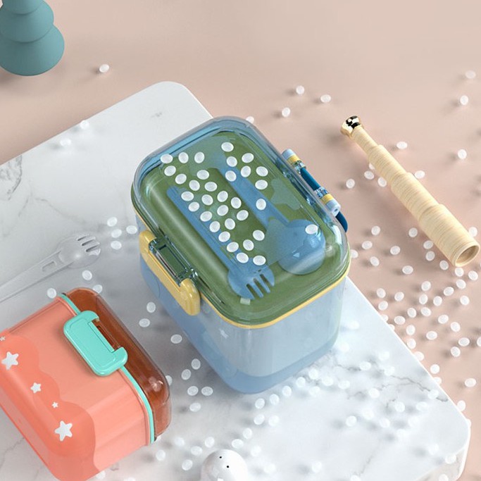 JIAYI Wadah Penyimpanan Bubuk Susu + Sendok &amp; Garpu - Baby Milk Powder Container M235