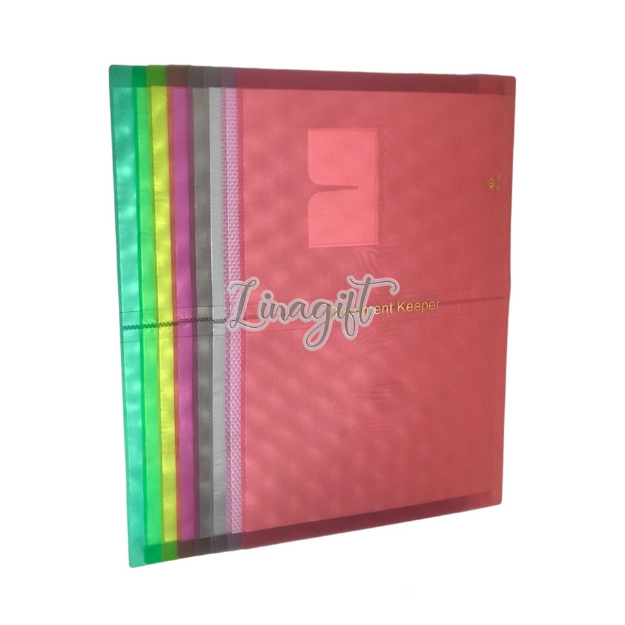 MAP DOCUMENT KEEPER CTG TRANSPARANT - MAP POLOS FOLIO STABILLO GREEN YELLOW GRAY PINK TRANSPARANT FUSCHIA RED