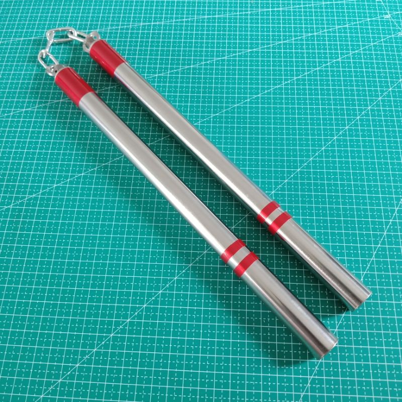 nunchaku stainless slim freestyle strip merah