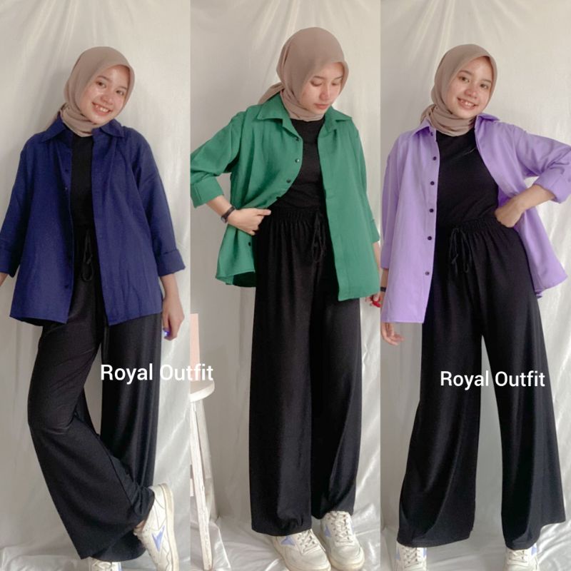 Kemeja Wanita Kimi Import Bahan Moscrepe Import Lembut dan Stretch Termurah Premium By Royaloutfit